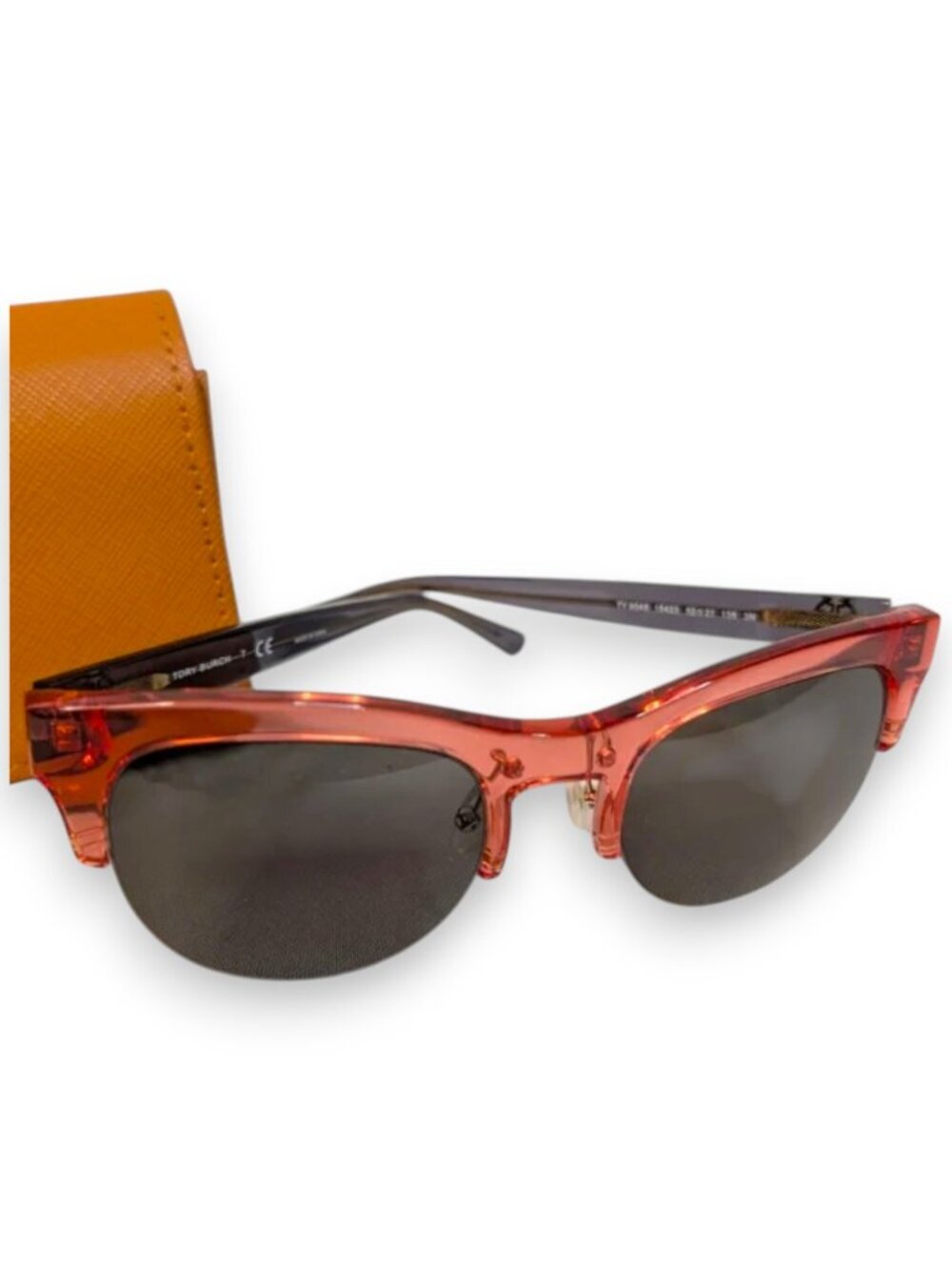 Tory Burch Sunglasses TY9045 Crystal Poppy Pink With Case
